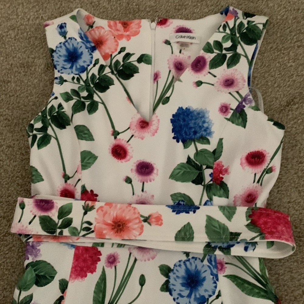 Midi Calvin Klein Floral Tea Party Dress